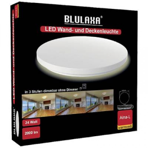 Blulaxa  (49107) Aina-L Switch LED-es mennyezeti l&aacute;mpa, LED-es fali l&aacute;mpa LED Fixen be&eacute;p&iacute;tett LED-es 24 W Feh&eacute;r