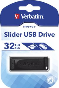 Pen Drive 32GB Verbatim Slider fekete USB 2.0 (98697)