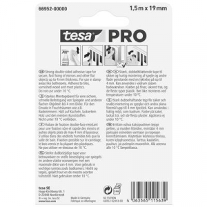 Tesa  Mounting PRO Spiegel (66952-00000-00) R&ouml;gz&iacute;tő szalag Feh&eacute;r (H x Sz) 1.5 m x 19 mm 1 db