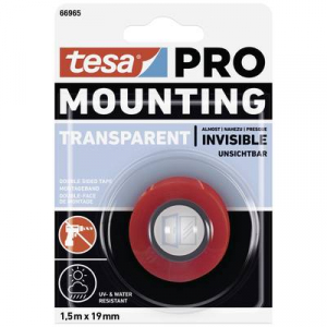 Tesa  Mounting PRO Transparent (66965-00000-00) R&ouml;gz&iacute;tő szalag &Aacute;tl&aacute;tsz&oacute; (H x Sz) 1.5 m x 19 mm 1 db