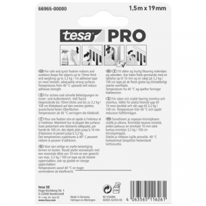 Tesa  Mounting PRO Transparent (66965-00000-00) R&ouml;gz&iacute;tő szalag &Aacute;tl&aacute;tsz&oacute; (H x Sz) 1.5 m x 19 mm 1 db
