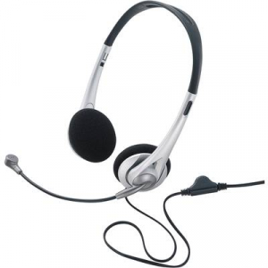 Renkforce  Sz&aacute;m&iacute;t&oacute;g&eacute;p On Ear headset Vezet&eacute;kes Stereo Fekete, Ez&uuml;st Hangerő szab&aacute;lyoz&aacute;s (RF-5045268)