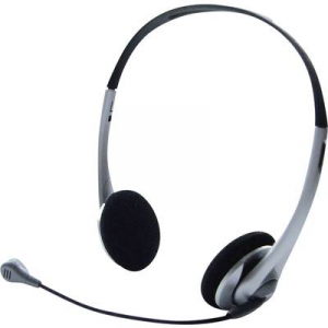 Renkforce  Sz&aacute;m&iacute;t&oacute;g&eacute;p On Ear headset Vezet&eacute;kes Stereo Fekete, Ez&uuml;st Hangerő szab&aacute;lyoz&aacute;s (RF-5045268)