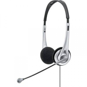 Renkforce  Sz&aacute;m&iacute;t&oacute;g&eacute;p On Ear headset Vezet&eacute;kes Stereo Fekete, Ez&uuml;st Hangerő szab&aacute;lyoz&aacute;s (RF-5045268)