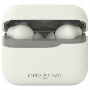 Creative  In Ear fejhallgató Bluetooth® Fehér Izzadásálló, Vízálló, Elemtöltés kijelzés, Töltő- dokkoló állomással (51EF1100AA000)