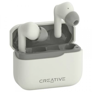 Creative  In Ear fejhallgató Bluetooth® Fehér Izzadásálló, Vízálló, Elemtöltés kijelzés, Töltő- dokkoló állomással (51EF1100AA000)