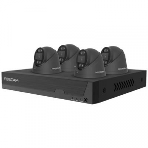 Foscam  (FNA108E-T4-2T black) LAN IP-Megfigyelő kamera k&eacute;szlet8 csatorn&aacute;s4 db kamer&aacute;val3840 x 2160 pixel