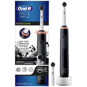 Oral-B  Pro 3, 3000 Pure Clean (613011) Elektromos fogkefe Forgó/oszcilláló/pulzáló Fekete/fehér