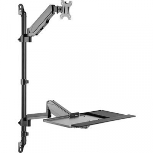 My Wall  (HL64L) 1 db Monitor fali tartó 43,2 cm (17) - 81,3 cm (32) Fekete Állítható magasságú, Dönthető, Csuklóval mozgatható, Billentyűzet tartó