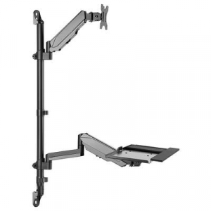 My Wall  (HL64L) 1 db Monitor fali tartó 43,2 cm (17) - 81,3 cm (32) Fekete Állítható magasságú, Dönthető, Csuklóval mozgatható, Billentyűzet tartó