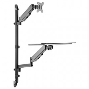 My Wall  (HL64L) 1 db Monitor fali tartó 43,2 cm (17) - 81,3 cm (32) Fekete Állítható magasságú, Dönthető, Csuklóval mozgatható, Billentyűzet tartó