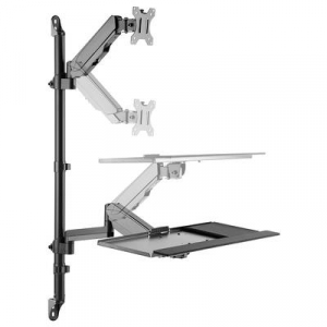 My Wall  (HL64L) 1 db Monitor fali tartó 43,2 cm (17) - 81,3 cm (32) Fekete Állítható magasságú, Dönthető, Csuklóval mozgatható, Billentyűzet tartó