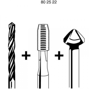 Exact Spirálfúró menetvágó Bitkészlet 7 részes HSS M3 - M10 jobbos menethez  (05910)