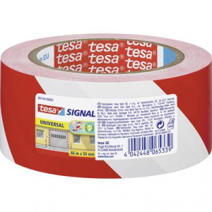 Tesa  UNIVERSAL (58134-00000-00) Jel&ouml;lő ragaszt&oacute;szalag &reg; SIGNAL Piros, Feh&eacute;r (H x Sz) 66 m x 50 mm 1 db