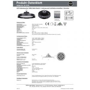 mlight  (81-3278) (81-3278) LED-es csarnok lámpa LED 55 W, 75 W, 100 W Fekete