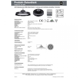 mlight  (81-3279) (81-3279) LED-es csarnok lámpa LED 120 W, 160 W, 200 W Fekete