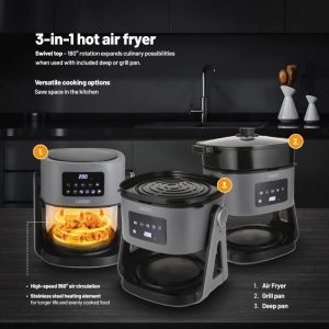 Lauben Glass&Grill Air Fryer 3in1 forr&oacute;levegős s&uuml;tő (5500BG)