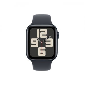 Apple Watch SE (2024) GPS 40mm éjfekete alumínimumtok, éjfekete sportszíj M/L (MXE93QH/A)