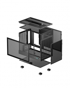 Deepcool CH160 táp nélküli ablakos Mini-ITX ház fekete (R-CH160-BKNGI0-G-1)