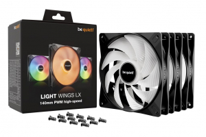 Be quiet! LIGHT WINGS LX 140mm PWM HS hűtő ventilátor fekete 3db (BL130)