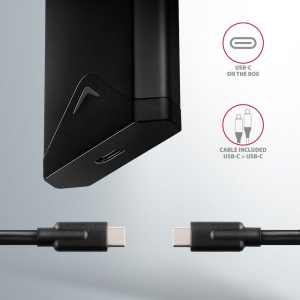 Axagon EEM2-UB2 M.2 USB-C 3.2 Gen 2 külső SSD ház fekete