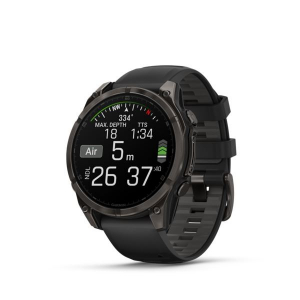 Garmin Fenix 8 47mm AMOLED Sapphire, karbonszürke DLC Titanium, fekete szilikon szíjjal (ED XD) (010-02904-21)