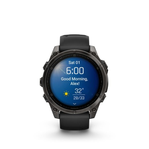 Garmin Fenix 8 47mm AMOLED Sapphire, karbonszürke DLC Titanium, fekete szilikon szíjjal (ED XD) (010-02904-21)
