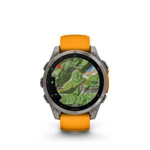 Garmin Fenix 8 47mm AMOLED Sapphire, Titanium, narancs/grafit szilikon szíjjal (ED XD) (010-02904-11)