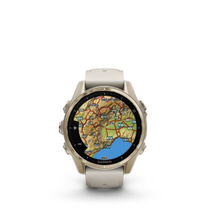 Garmin Fenix 8 43mm AMOLED Sapphire, krémarany, homokkő/szürke szilikon szíjjal (ED XD) (010-02903-11)