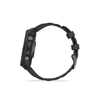 Garmin Fenix 8 47mm AMOLED Sapphire, karbonszürke DLC Titanium, fekete szilikon szíjjal (ED XD) (010-02904-21)