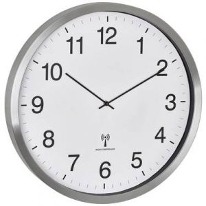 TFA Dostmann  (60.3548.02) R&aacute;di&oacute;jel vez&eacute;rl&eacute;sű Fali&oacute;ra 508 mm x 65 mm Feh&eacute;r, Ez&uuml;st Nagy kijelző