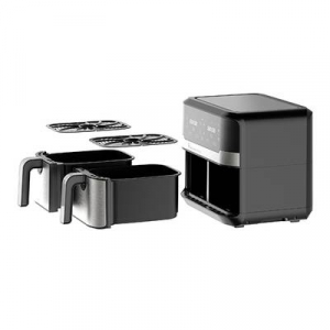 Masterpro  Forrólevegős fritőz 2400 W Tapadásmentes bevonat, Cool-touch ház, Időzítő funkció, Túlhevülés elleni védelem, Kijelzővel Fekete/nemesacél (
