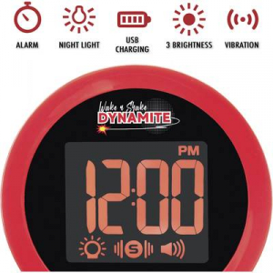 Geemarc  (JWNS-DYNAMITE_BLK_VD) Kvarc &Eacute;bresztő&oacute;ra Fekete Riaszt&aacute;si idők 1 USB csatlakoz&oacute;, Extra hangos &eacute;bresztőhang