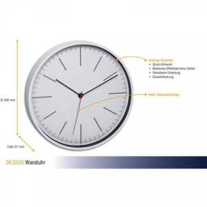 TFA Dostmann  (60.3049.02) Kvarc Fali&oacute;ra 280 mm x 280 mm x 37 mm Feh&eacute;r