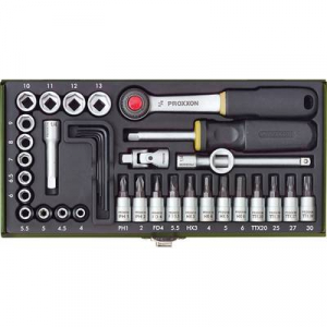 Proxxon Industrial Dugókulcs készlet 1/4 (6,3 mm) 36 részes,  (23080)