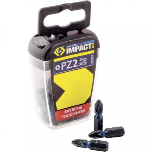 C.K.  (T4560 PZ2D15) Bit készlet 15 részes Kereszthornyú Pozidriv Torsion Control technológia