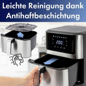 ProfiCook  PC-FR 1269 H Forrólevegős fritőz 8 l 1800 W Nemesacél, Fekete (501269)