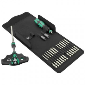 Wera  Kraftform Kompakt 400 RA SHK Set 1 (05136072001) Bit k&eacute;szlet 19 r&eacute;szes Kereszthorny&uacute; Phillips, Kereszthorny&uacute; Pozidriv, Belső hatlap