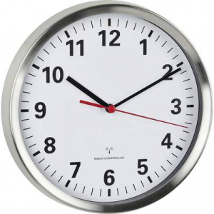 TFA Dostmann Rádiójel vezérlésű csendes falióra 22 x 4,5 cm, alu,  (60.3529.02)