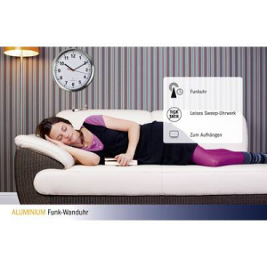 TFA Dostmann Rádiójel vezérlésű csendes falióra 22 x 4,5 cm, alu,  (60.3529.02)