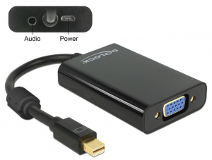 DeLock 65598 mini Displayport 1.1 apa > VGA anya + audió + tápfeszültség