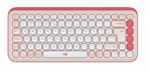 Logitech POP Icon vezeték nélküli US International (Qwerty) billentyűzet rózsaszín-piszkosfehér (920-013073)