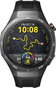 Huawei Watch GT 5 Pro 46mm okosóra fekete fluoroelasztomer szíjjal (55020DKD)