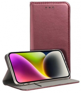 Gigapack Xiaomi Poco M6 Pro 4G bőr hatású fliptok burgundy színű (GP-157834)