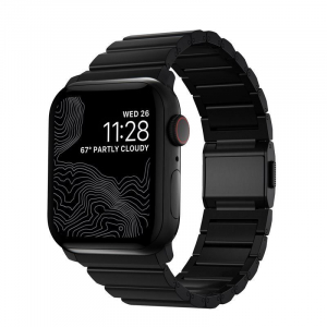 Nomad Apple Watch Ultra (49mm)8/7(45mm)/6/SE/5/4(44mm)/3/2/1(42mm) titánium szíj fekete (NM1A41BXT0)