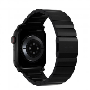Nomad Apple Watch Ultra (49mm)8/7(45mm)/6/SE/5/4(44mm)/3/2/1(42mm) titánium szíj fekete (NM1A41BXT0)