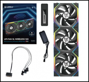 Lian Li UNI FAN SL Wireless 120 hűtő ventilátor fekete 3db (12SL1W3B)