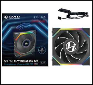 Lian Li UNI FAN SL Wireless LCD 120 Reverse Blade hűtő ventilátor fekete (12RSLLCD1W1B)