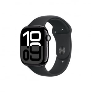 Apple Watch Series 10 GPS 46mm kozmoszfekete alumíniumtok, fekete sportszíj S/M méret (MWWP3)