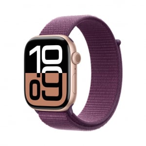 Apple Watch Series 10 GPS 46mm rozéarany alumíniumtok, szilva sportpánt (MWWV3)